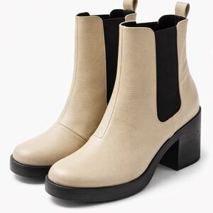Dirty Laundry Beige and Black Ankle Boots